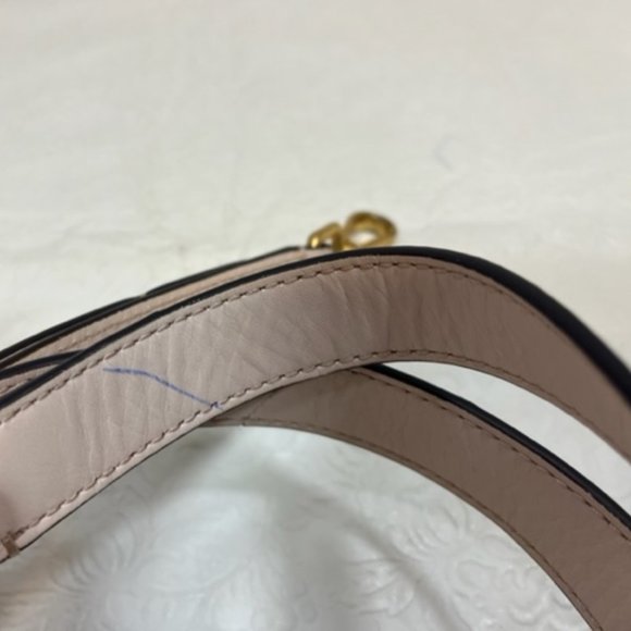 Cole Haan Replacement Bag Strap Lite Pink Leather Gold Toned Push Gate Snap Hook - Picture 11 of 12